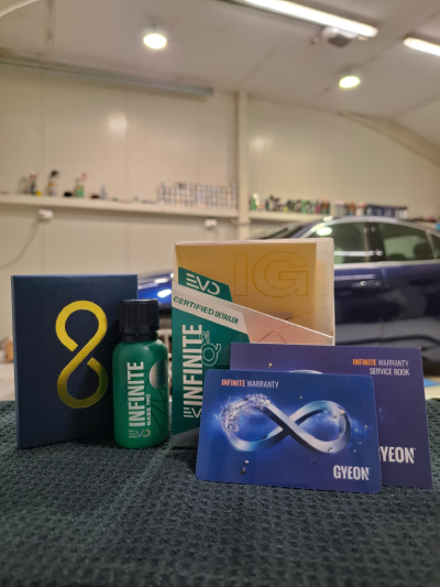Gyeon Infinite keramička zaštita sa pisanom garancijom i servisnom knjigom u LaserWash Rumenka