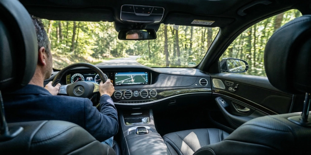 Svež i čist enterijer Mercedes S klase bez mirisa duvana nakon tretmana uklanjanja duvanskog dima u LaserWash Rumenka